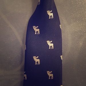 Moose navy/cream baby clip-on tie